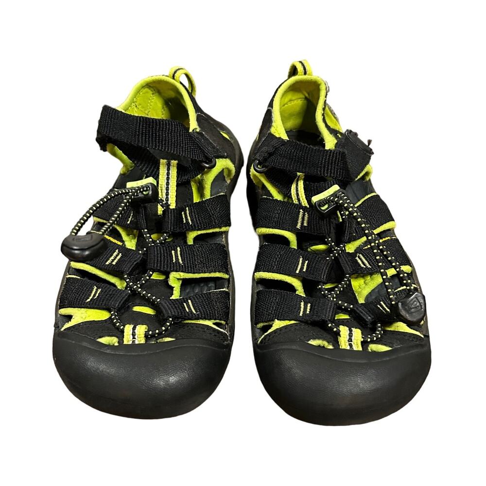 KEEN Womens 6 Youth 4 Newport H2 Sandals Sport Bungee Hiking Outdoor Black Green